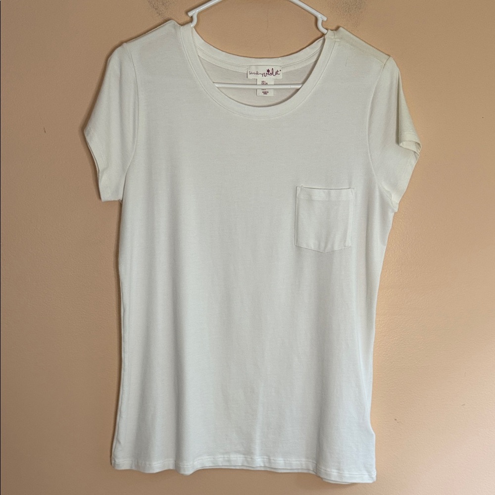 Shrinking Violet White Short Sleeve Pocket Tee